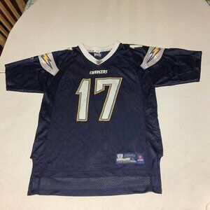 Reebok On Field San Diego Chargers Phillip Rivers #17 Jersey Size Large Blue